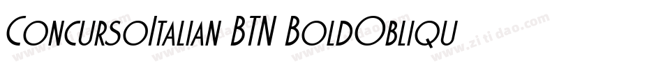 ConcursoItalian BTN BoldOblique字体转换